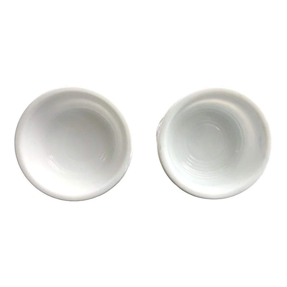 Set of 2 VTG White Milk Glass 6